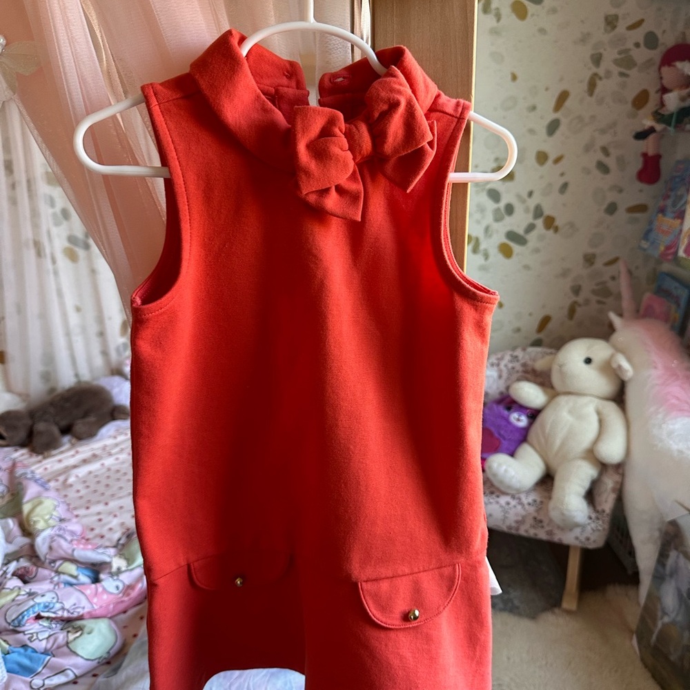 Janie and Jack Vibrant Orange dress with Bow